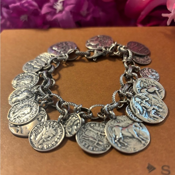 Silpada Iconic Roman Coin Cha-Cha Charm Sterling Silver Bracelet B1624 - Picture 11 of 17